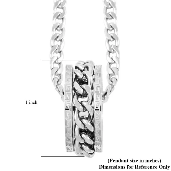 Men’s (Unisex) Chain Necklace (24 Inches) and Ring in Stainless Steel